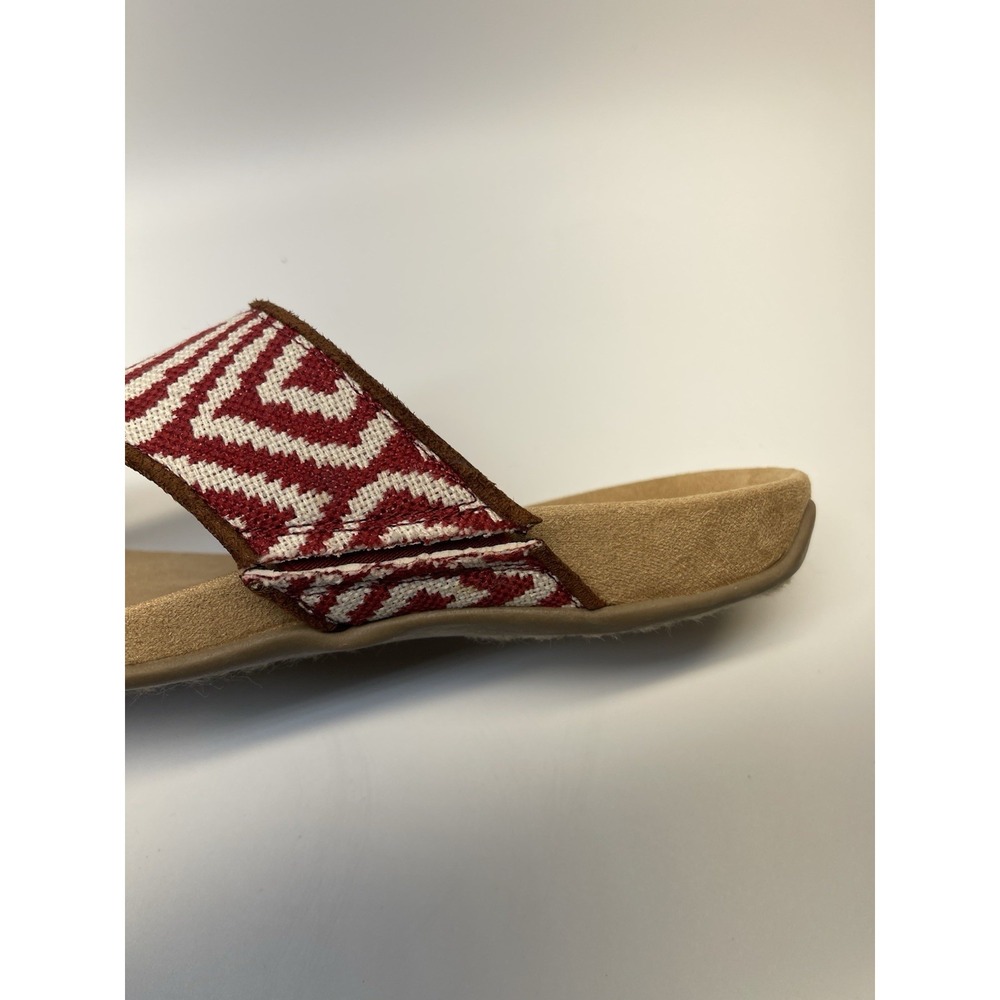 Minnetonka Women's Red White Thong Sandals Size 10 Boho Slip On Comfort - Picture 6 of 8